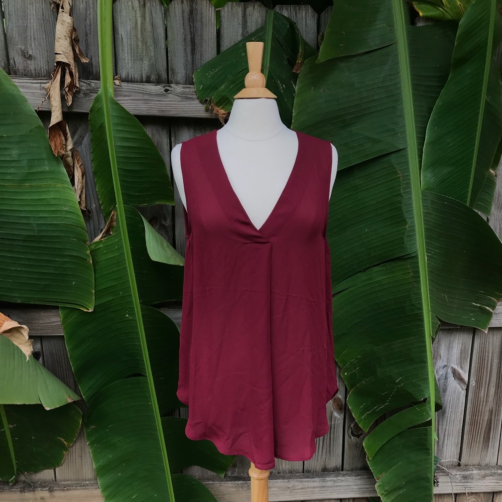 H&M Maroon V-neck Blouse